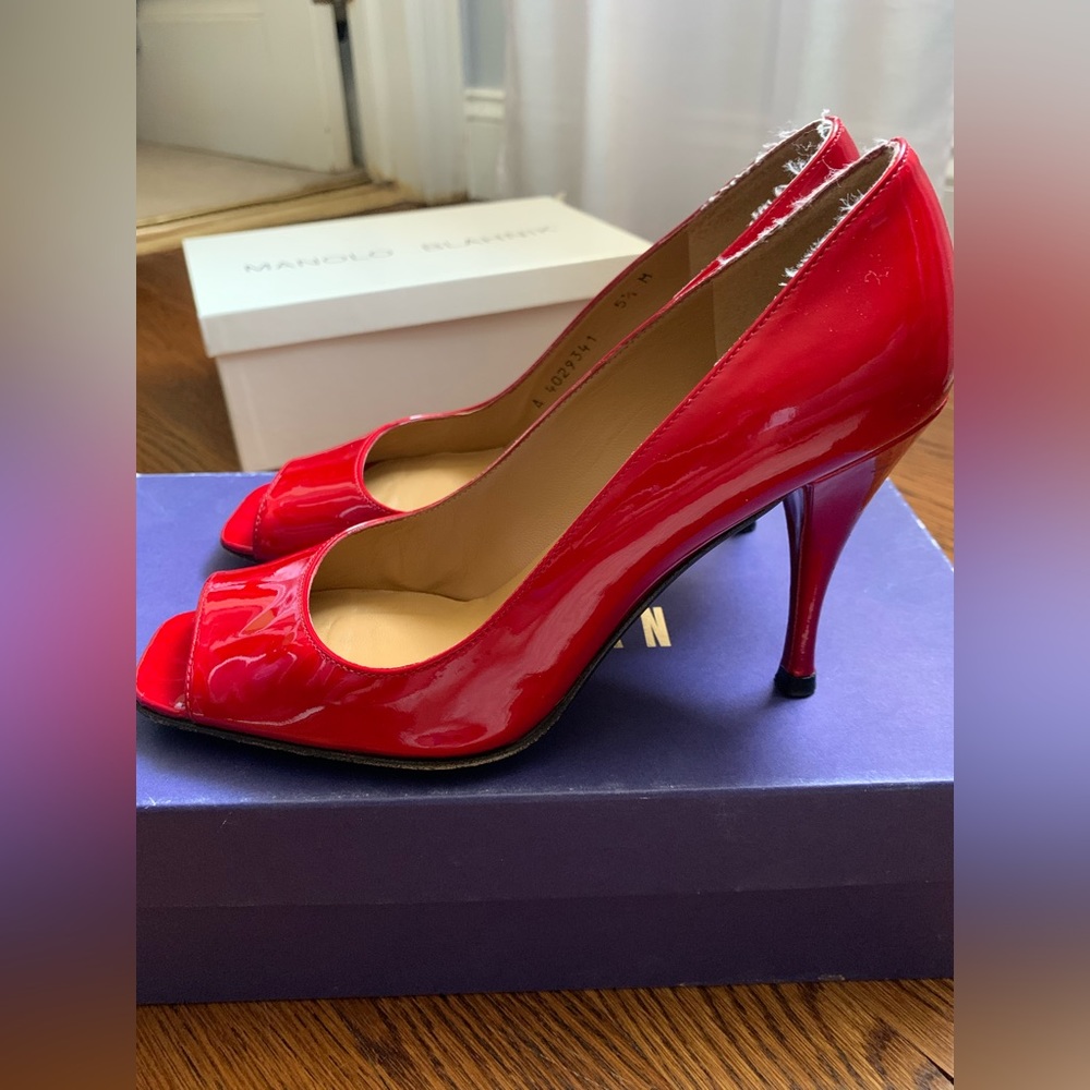 Stuart Weitzman, Red, Patent Leather, 3” Pumps, size 5.5